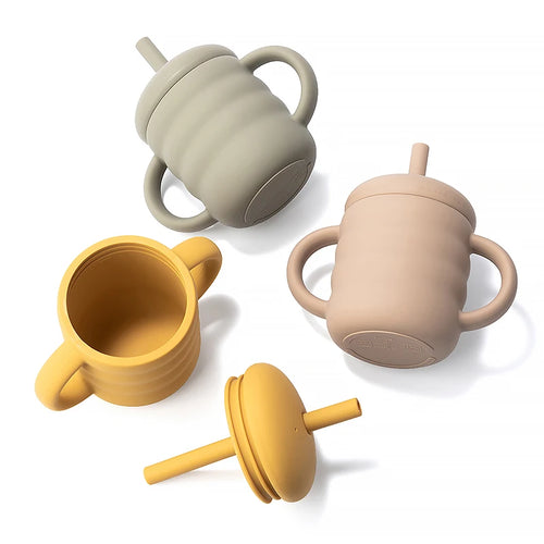 Silicone Baby Drinking Cup Portable Learning Hand Grip
