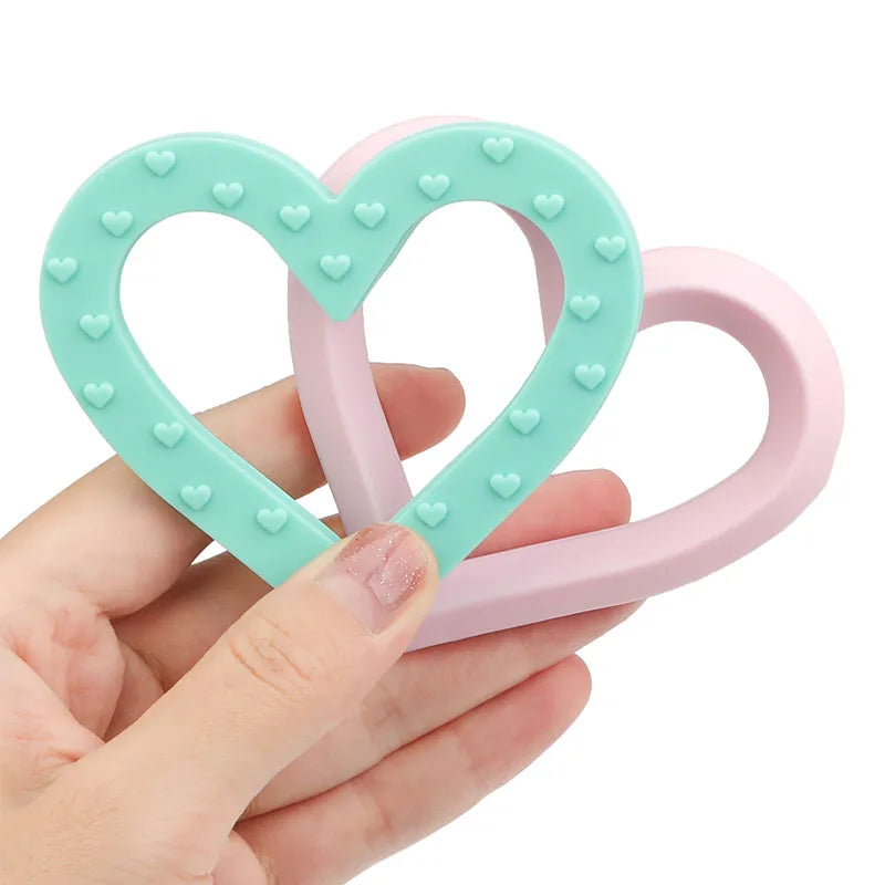 Silicone Heart Baby Teether Toy