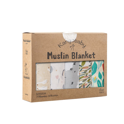 Multifunctional Bamboo Cotton Baby Bib and Burp Cloth Set