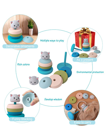 Silicone Stacking Block Toy Set with Fruit Shapes