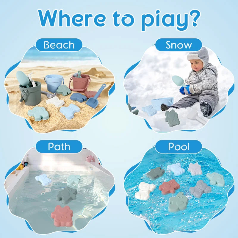 Silicone Sandbox Toy Set for Kids Outdoor Beach Play
