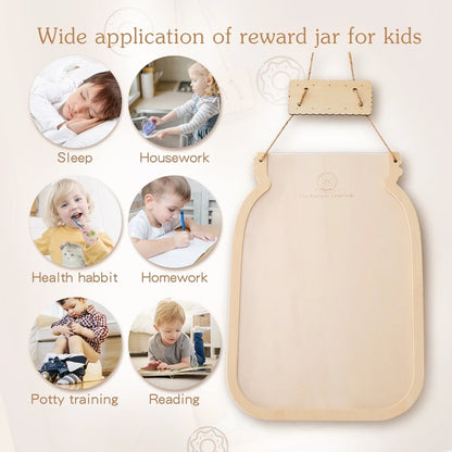 Kids Reward Jar with Stars and Dinosaur Chore Chart Gift