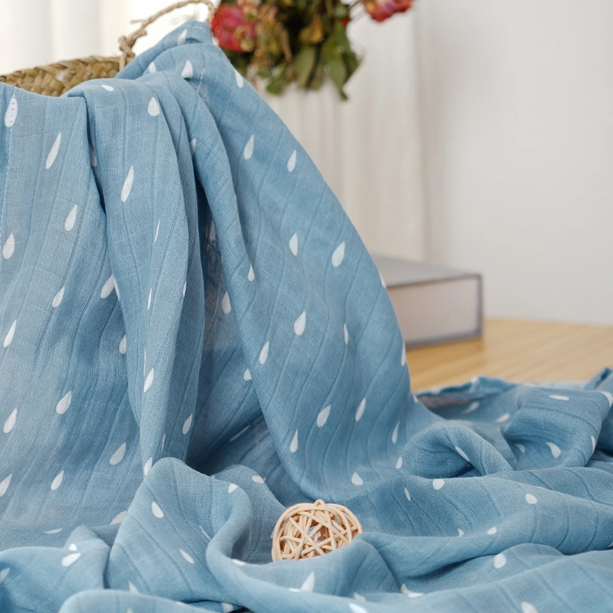 Bamboo Cotton Muslin Swaddle Newborn Bath Towel Wrap