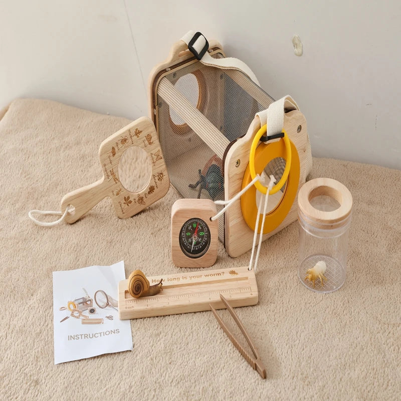 Kids Outdoor Exploration Set with Insect Net and Magnifying Glass