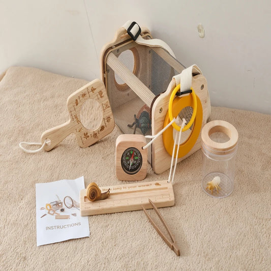 Kids Outdoor Exploration Set with Insect Net and Magnifying Glass