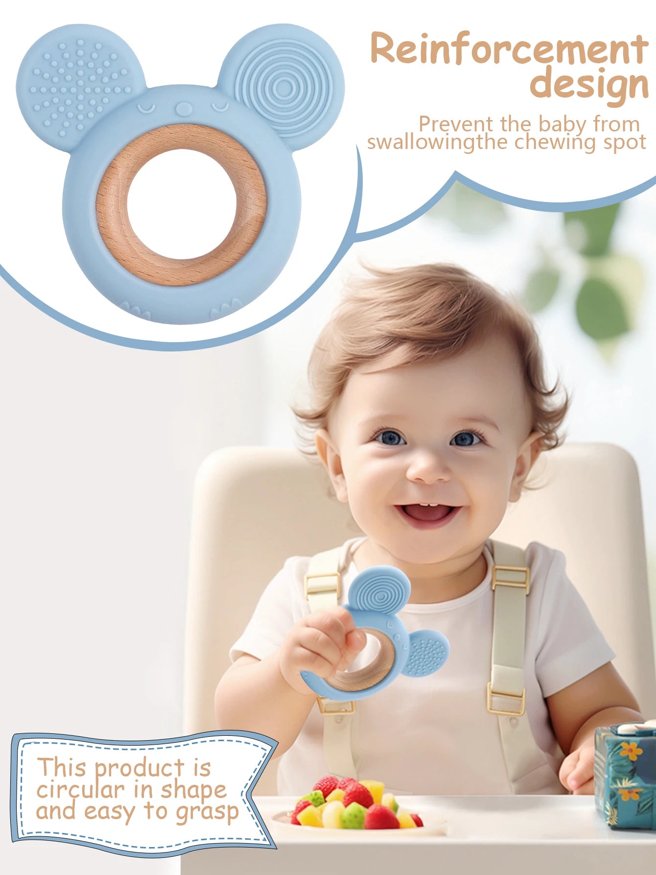Silicone Mickey Baby Teether Pendant