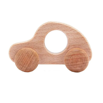 Wooden Cartoon Car Bus Montessori Push Toys Baby Gift
