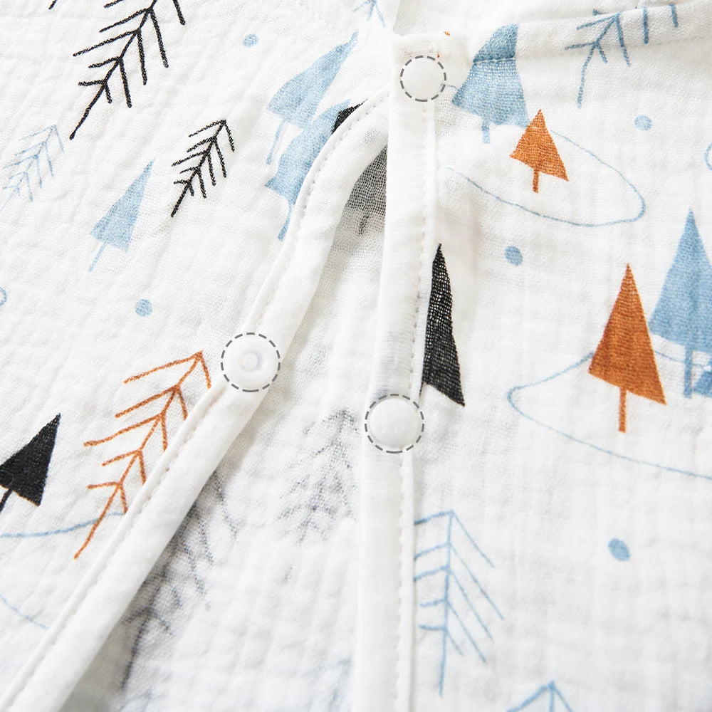 Cotton Muslin Hooded Baby Bath Towel Infant Swaddle