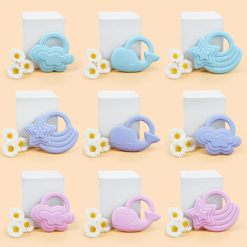 Baby Cartoon Cloud Star Whale Teether Set
