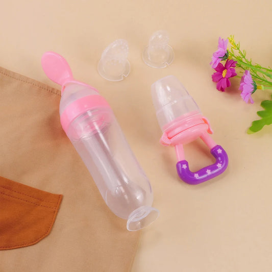 Baby Bottle Feeder with Silicone Spoons