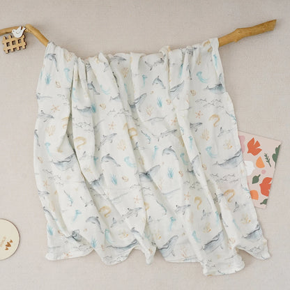 Digital Print Muslin Swaddle Blanket Gift Box