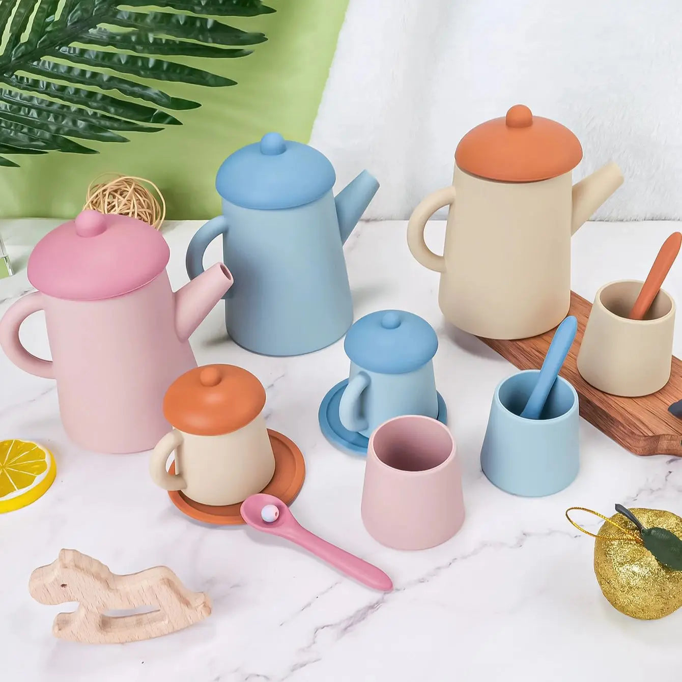 Montessori Silicone Tea Set Pretend Play Kitchen Toy