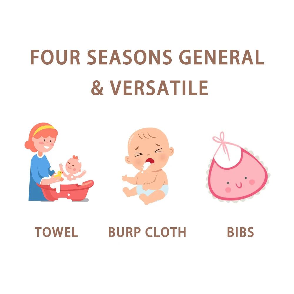 Bamboo Cotton Baby Muslin Towel and Burp Cloth Pack