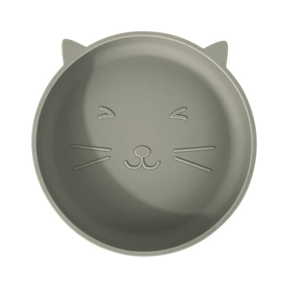 Silicone Baby Plate Cartoon Cat Feeding Bowl Kids Dishes