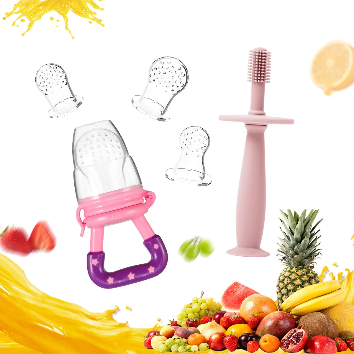 Baby Silicone Fruit Feeder with Cover