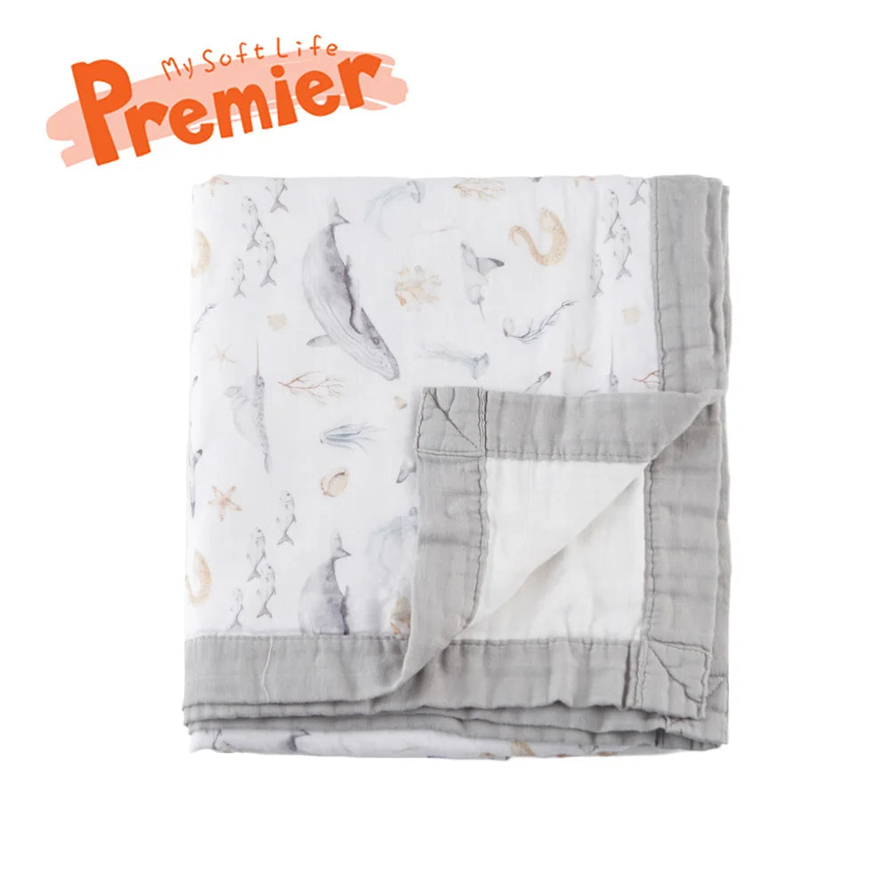 Thicker Bamboo Cotton Muslin Swaddle Baby Quilt