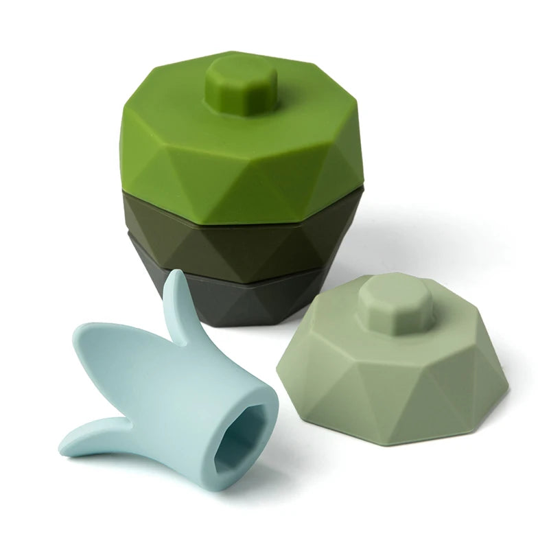 Silicone Fruit Building Block Stacking Toy for Babies