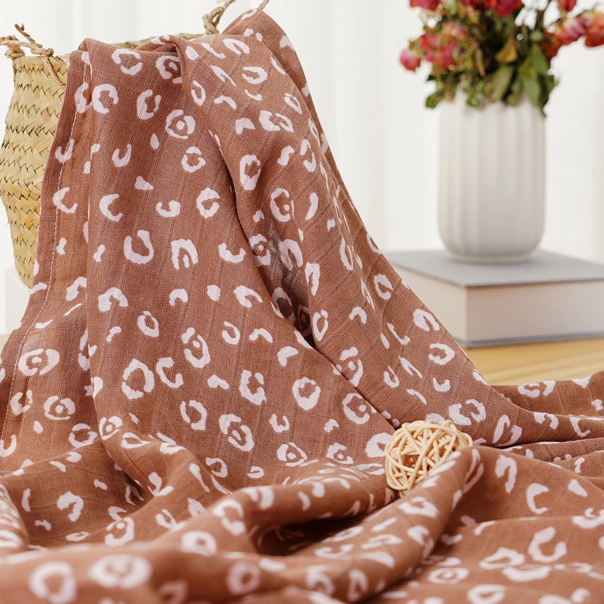 Bamboo Cotton Muslin Swaddle Newborn Bath Towel Wrap