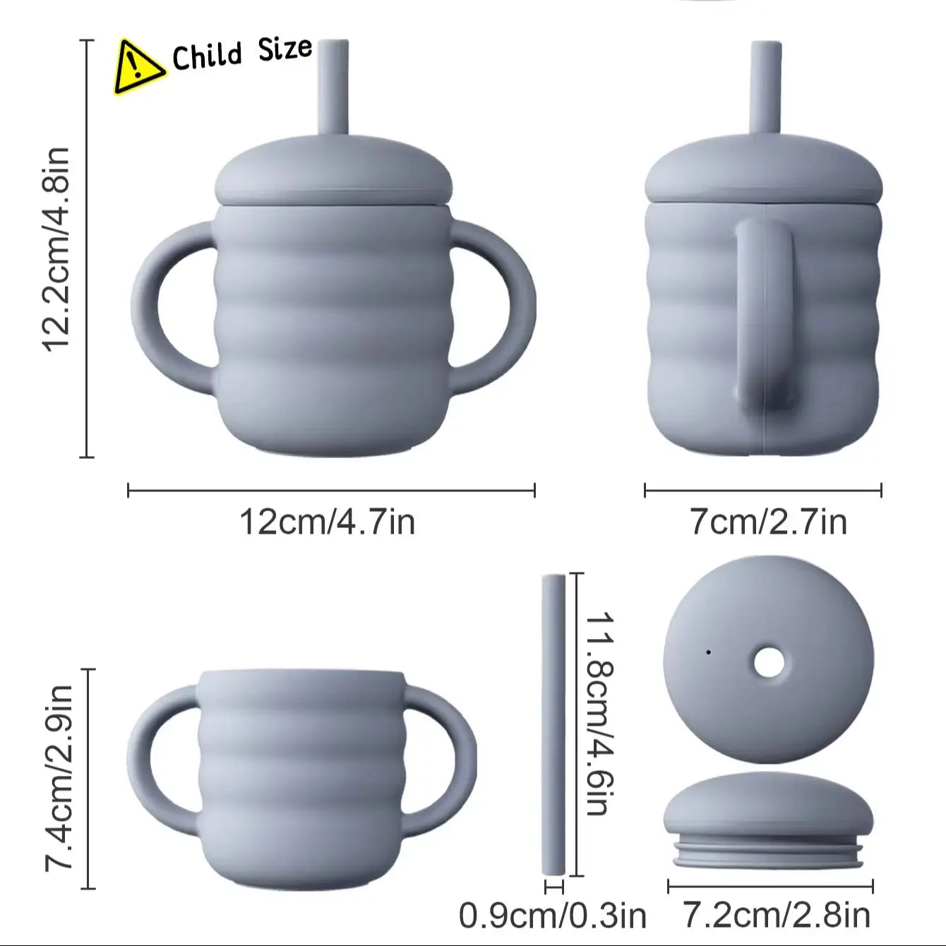 Silicone Baby Drinking Cup Portable Learning Hand Grip