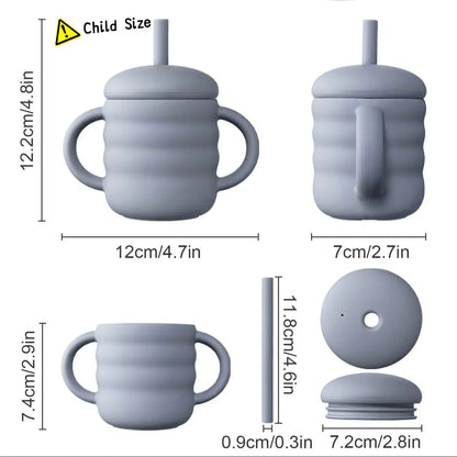 Silicone Baby Drinking Cup Portable Learning Hand Grip