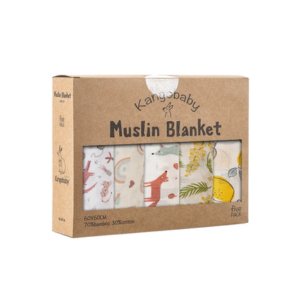 Multifunctional Bamboo Cotton Baby Bib and Burp Cloth Set