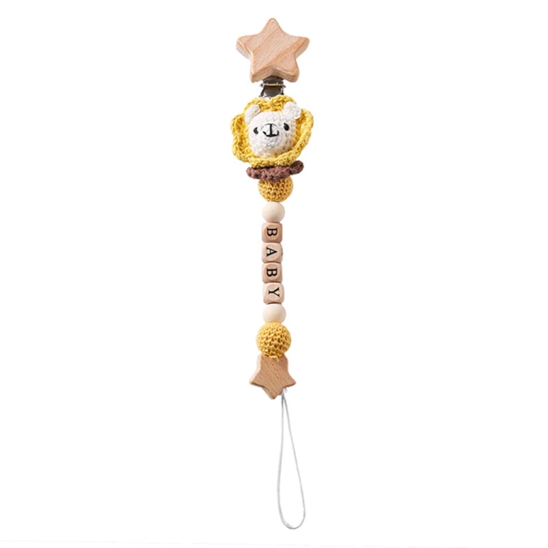 Baby Pacifier Chain Crochet Rabbit Handmade Holder Clip