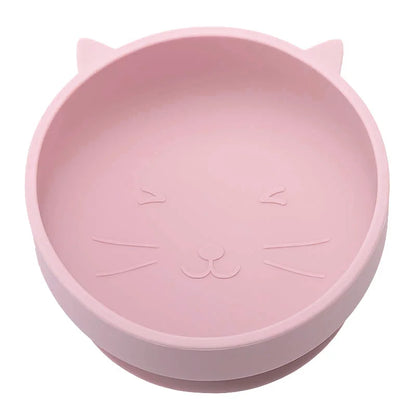 Baby Suction Bowl Cartoon Cat Design Training Tableware