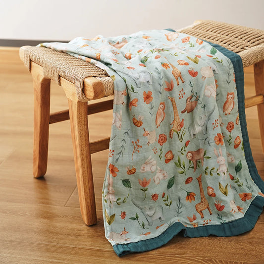 Thicker Bamboo Cotton Muslin Swaddle Baby Quilt
