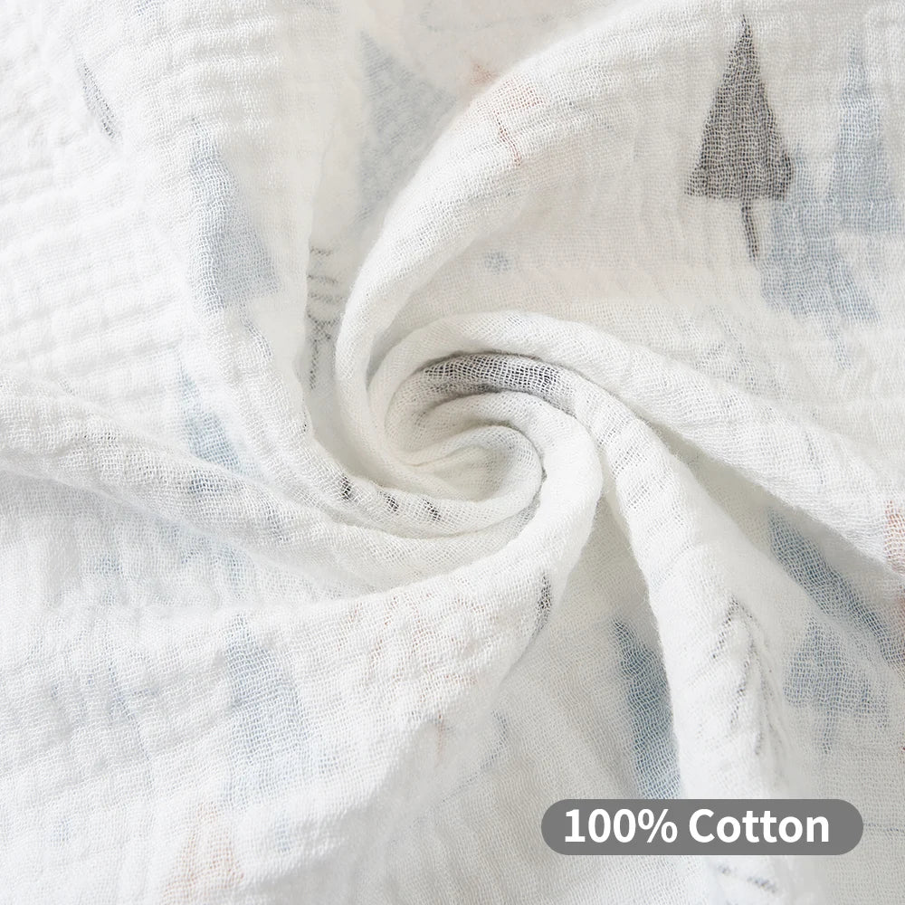 Cotton Muslin Hooded Baby Bath Towel Infant Swaddle