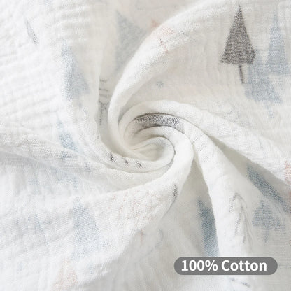 Cotton Muslin Hooded Baby Bath Towel Infant Swaddle