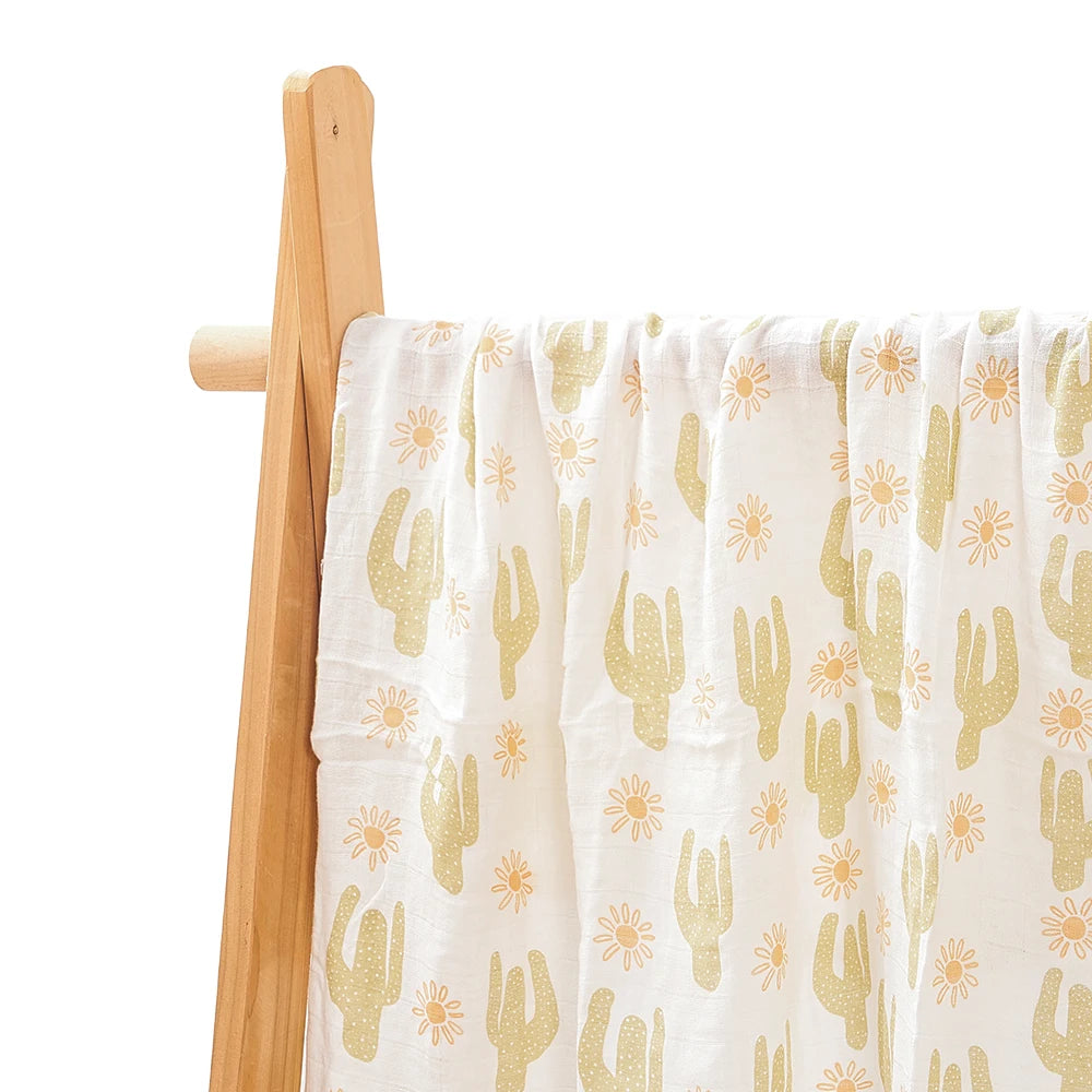 Bamboo Cotton Muslin Swaddle Nursing Cover Baby Wrap