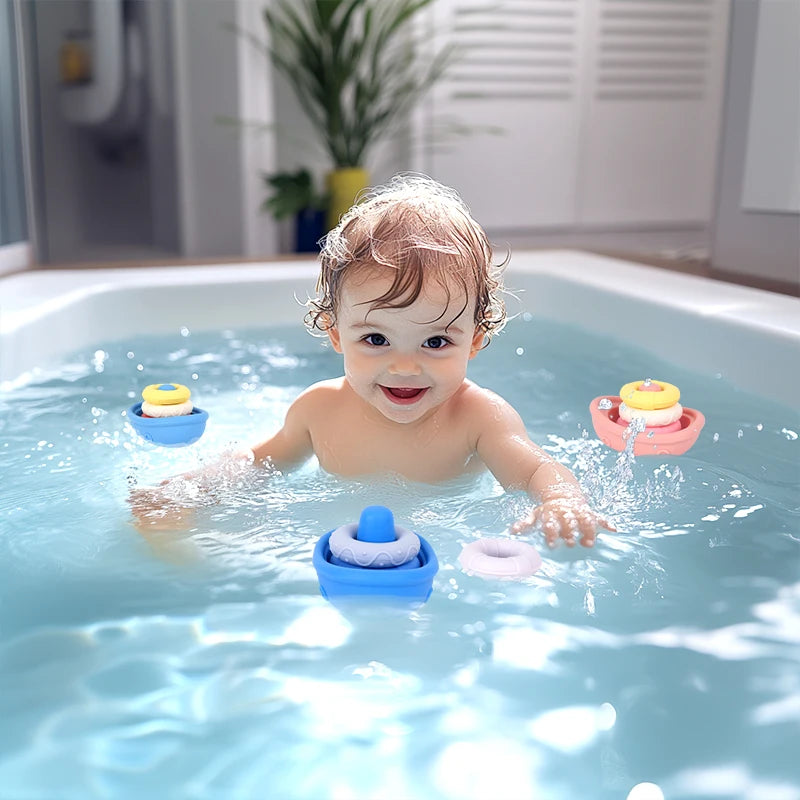 Silicone Floating Boat Bath Toys for Toddlers