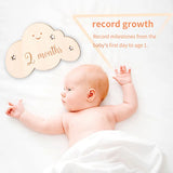 Wooden Baby Milestone Cards Cloud Shape Photography Accessory