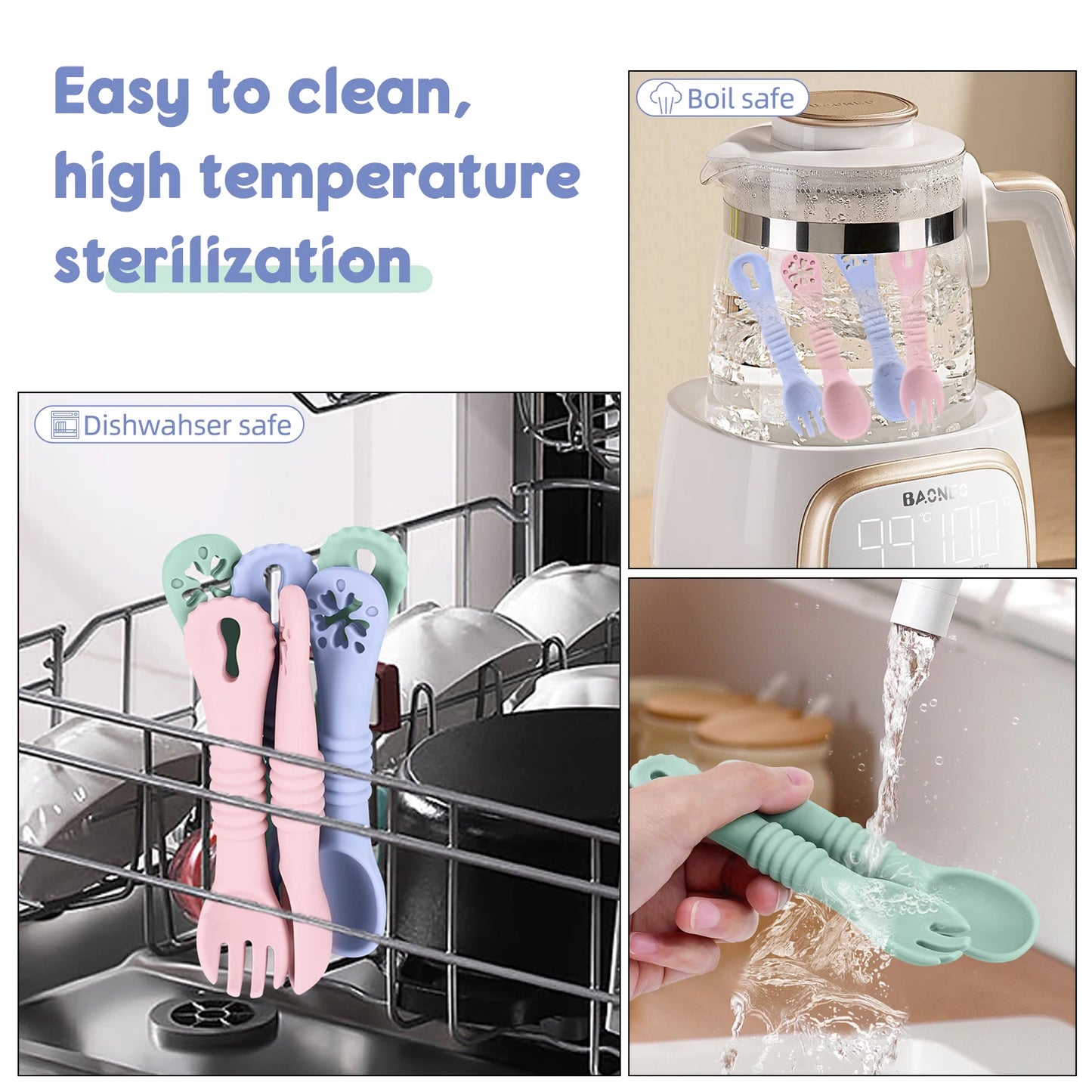 Baby Silicone Feeding Bowl and Spoon Training Set