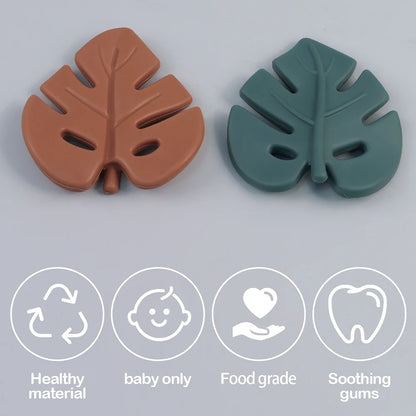 Silicone Leaf Baby Teether Rattle
