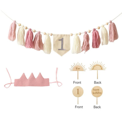 Baby Party Banner Tassel Pendant Set Birthday Decoration