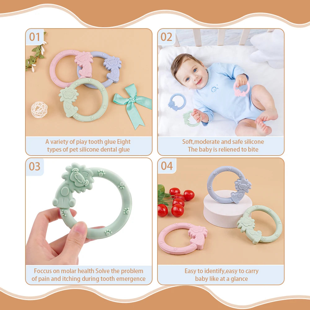 Baby Silicone Teething Ring Bracelet Toy