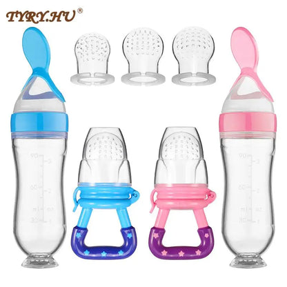 Baby Bottle Feeder with Silicone Spoons