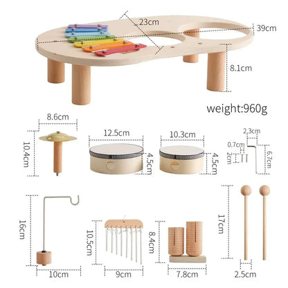 Cartoon Bear Xylophone with Wooden Mallets for Kids