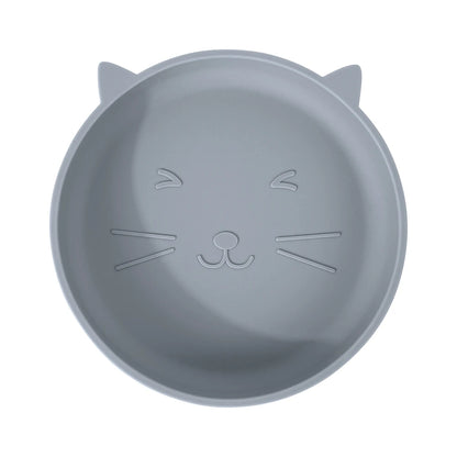 Silicone Baby Plate Cartoon Cat Feeding Bowl Kids Dishes