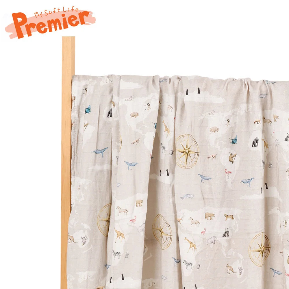 High Density Digital Print Muslin Swaddle Blanket
