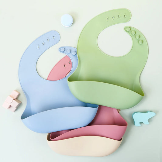 Silicone Baby Bib Waterproof Soft Feeding Burp Cloth