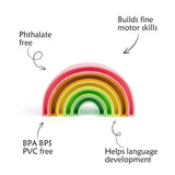Silicone Rainbow Building Blocks Montessori Learning Toy