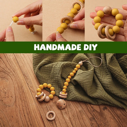 Wooden Rings DIY Teething Toys Smooth Maple Wood