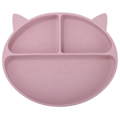 Baby Tableware Set Silicone Feeding Plate Bowl Spoon Fork