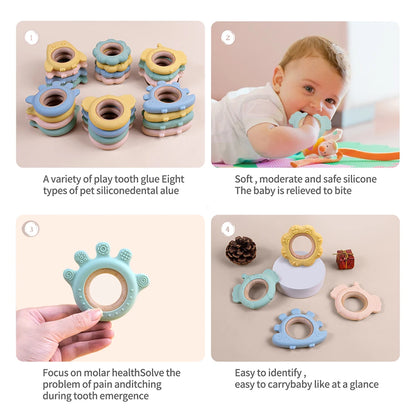 Silicone Frog and Deer Baby Teether Pendant