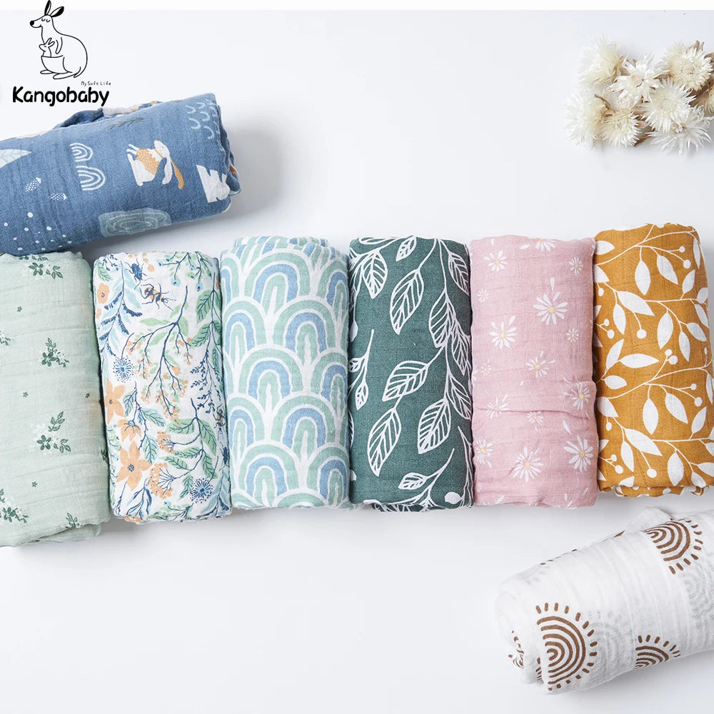 Cotton Muslin Baby Swaddle Pack Infant Blankets