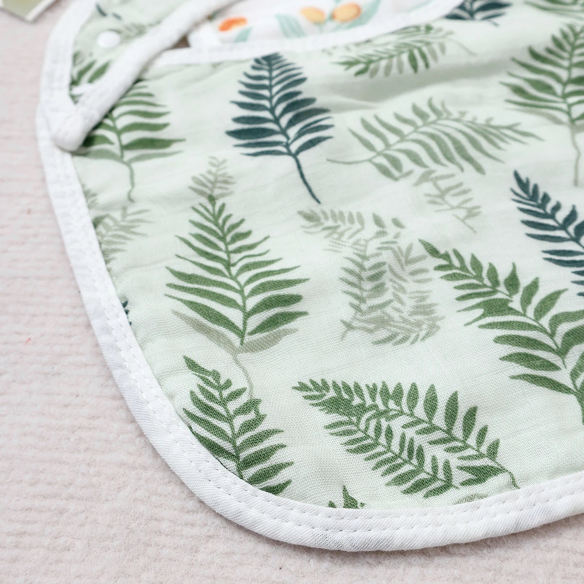 Soft Bamboo Cotton Muslin Baby Bib and Burp Cloth Set