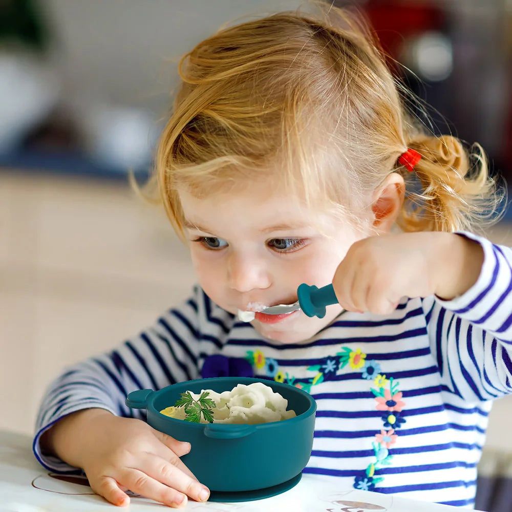 Baby Silicone Suction Bowl and Spoon Set