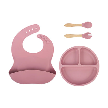 Colorful Baby Silicone Feeding Tableware Set